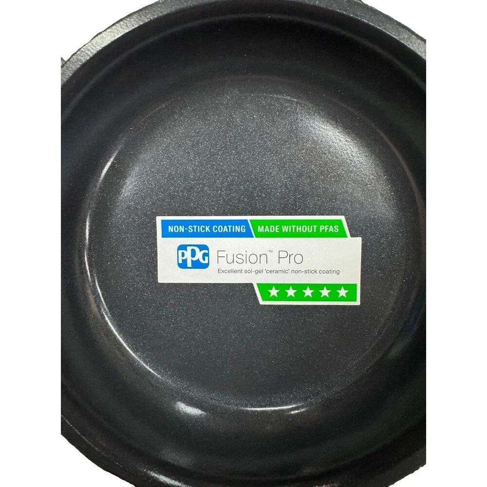 (A6) 10 oz Cast Aluminum Serving Dish PPG Fusion Pro Ceramic Nonstick NSF Black